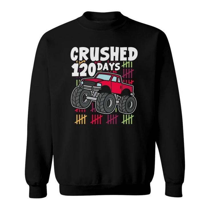 1St Grade 120 Days Of School Monster Truck  Boys Kids Sweatshirt