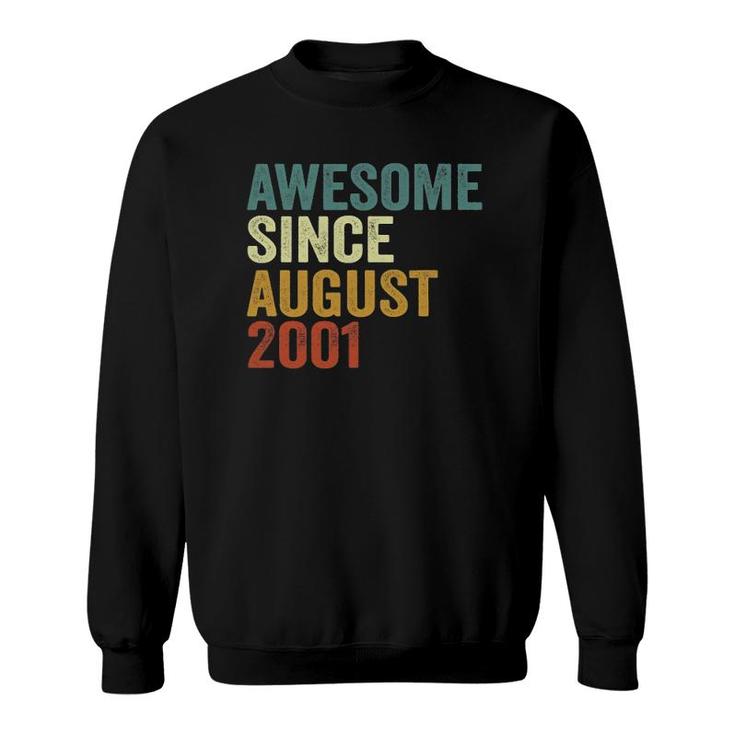 21 Years Old Birthday Decorations Awesome Since August 2001 Ver2 Sweatshirt