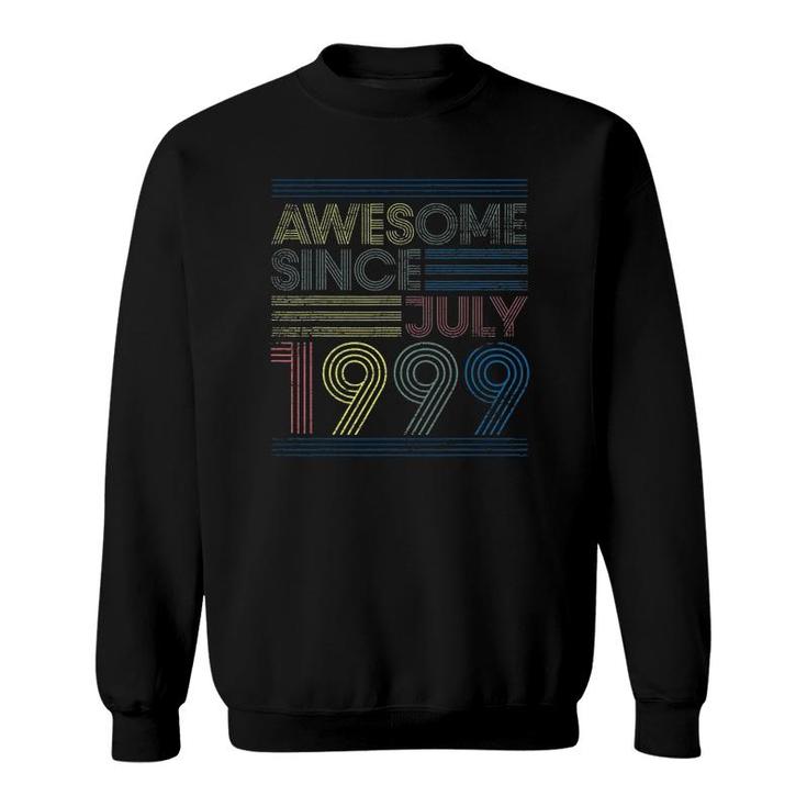 22Nd Birthday Gifts Vintage - Awesome Since July 1999 Ver2 Sweatshirt