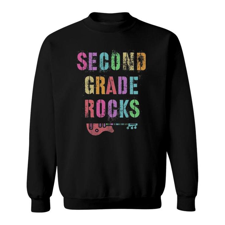 2Nd Grade Rocks Student Teacher Team Second Grader Rockstar Sweatshirt