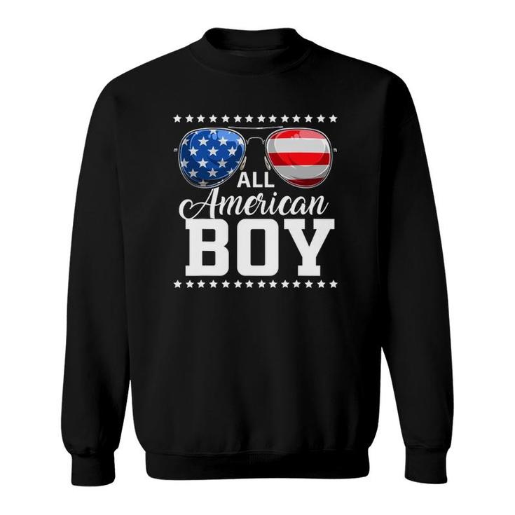 4Th Of July  All American Boy Usa Flag Patriotic Family Sweatshirt