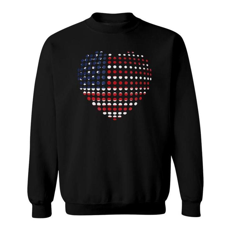 4Th Of July American Flag Heart Us Patriotic Colors Sweatshirt