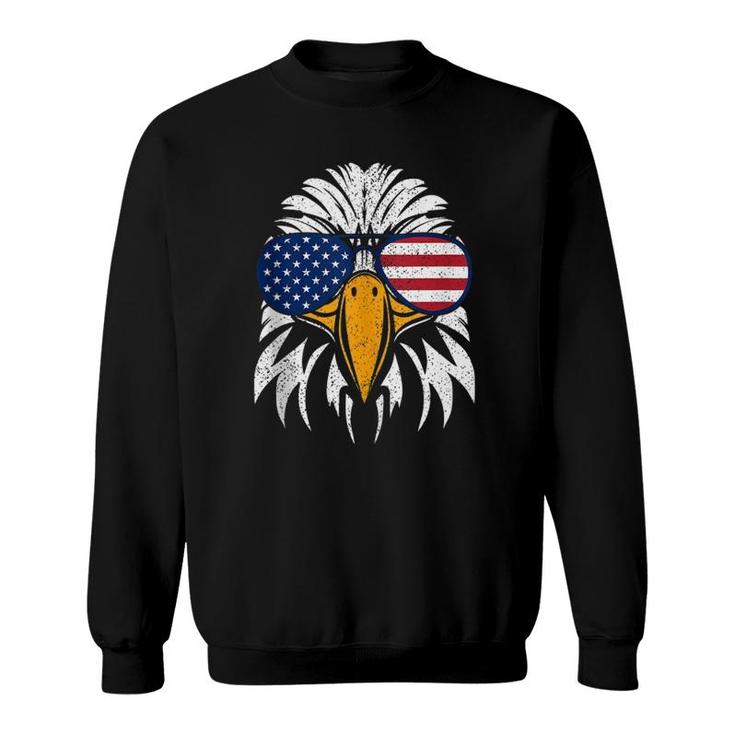 4Th Of July Bald Eagle Patriotic American Flag Glasses Gift Sweatshirt
