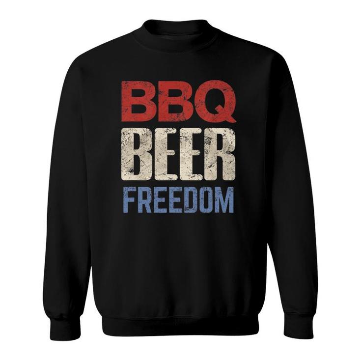 4Th Of July Patriotic Usa American Flag Bbq Beer Freedom Sweatshirt