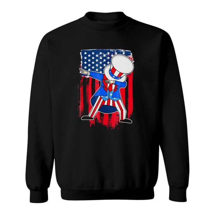 4Th Of July Uncle Sam Dab American Flag Patriotic Sweatshirt