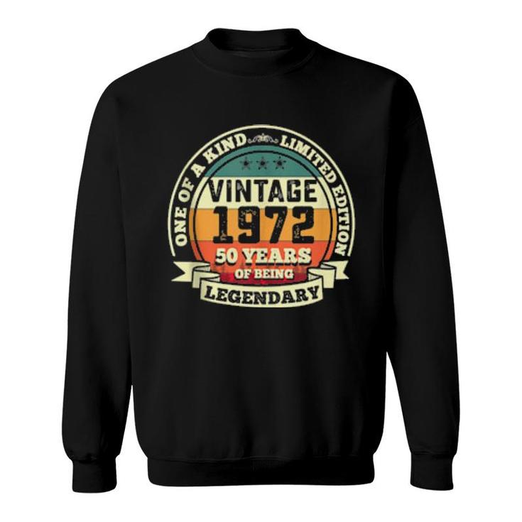 50Th Birthday Vintage Retro Legendary 1972 50 Years Old  Sweatshirt