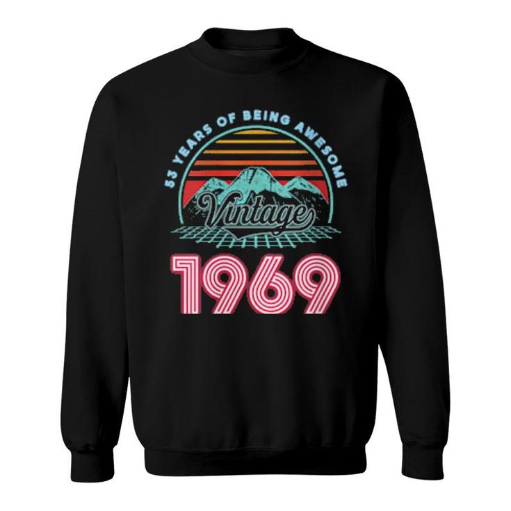 53 Years Old Retro 80S Style 53Rd Birthday Born In 1969 Sweatshirt
