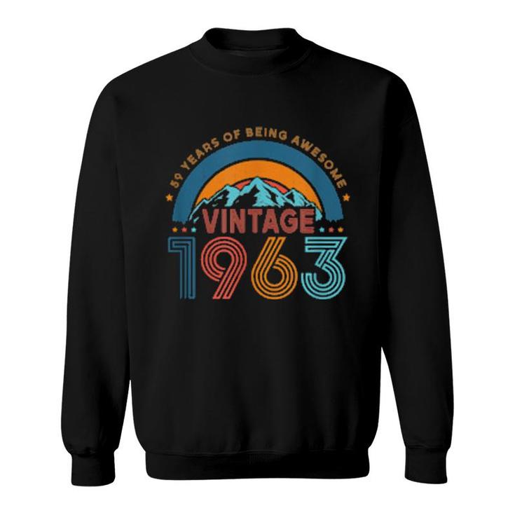 59 Years Old Retro 80S Style 59Th Birthday Born In 1963  Sweatshirt