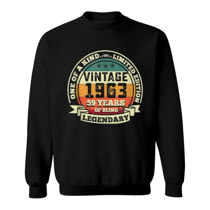 59Th Birthday Vintage Retro Legendary 1963 59 Years Old  Sweatshirt