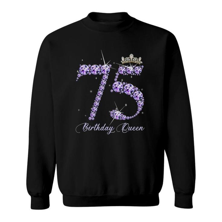 75 Years Old It's My 75Th Birthday Queen Diamond Heels Crown Sweatshirt
