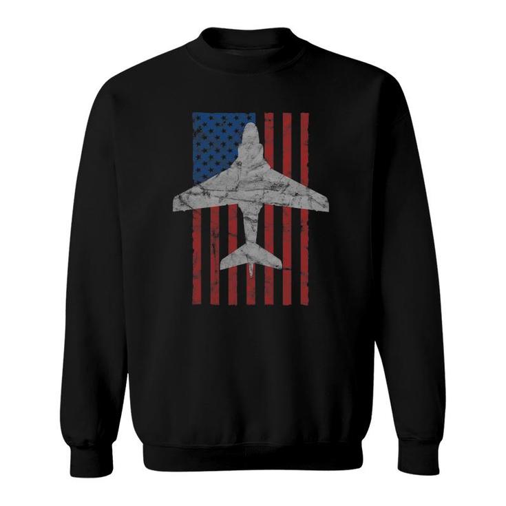 A-6 Intruder Jet Airplane Color Vintage Flag Sweatshirt