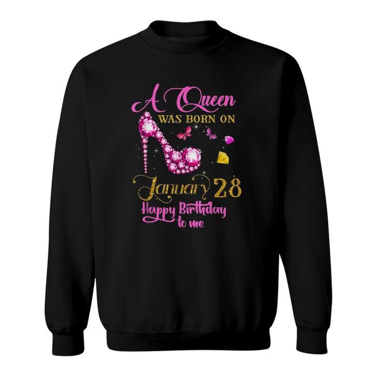 A Queen Was Born On January 28, 28Th January Birthday Gift Sweatshirt
