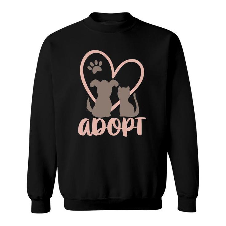 Adopt Rescue Pet Owner Rescue Mom Or Dad - Dog And Cat Sweatshirt