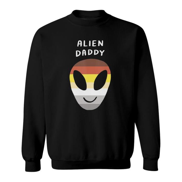 Alien Daddy Gay Funny Lgbtq Aesthetic Bear Pride Flag Space  Sweatshirt