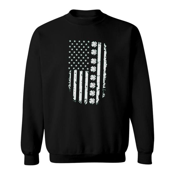 America Flag With Shamrocks Sweatshirt
