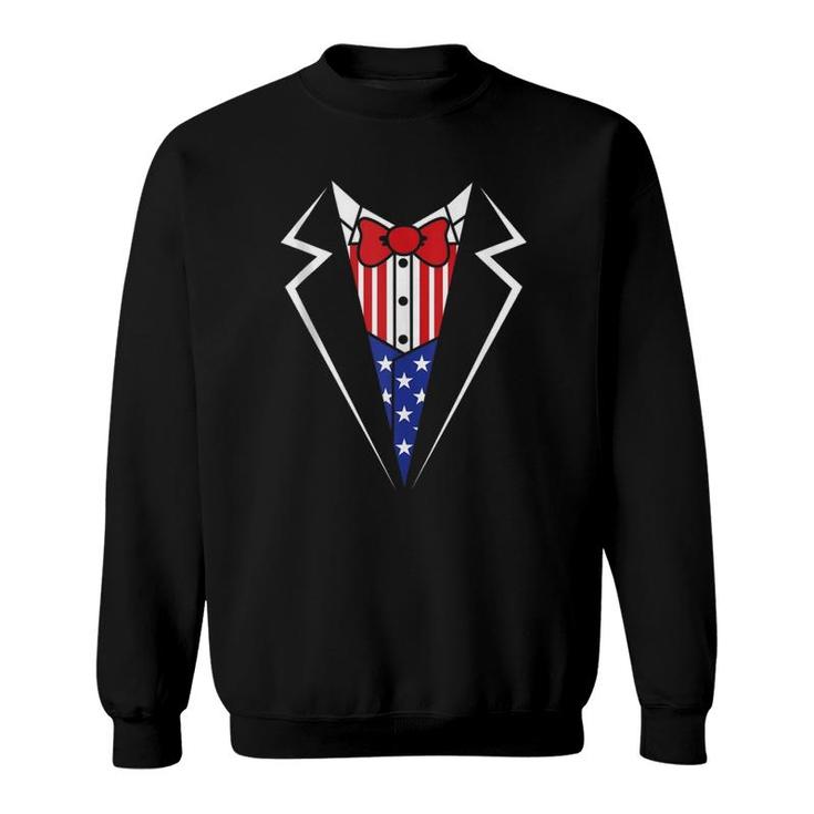 American Flag Tuxedo Bow Tie 4Th Of July Usa Merica Gift Sweatshirt