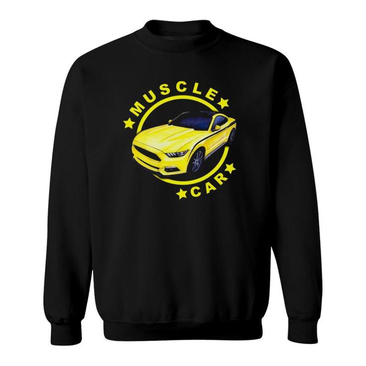 American Muscle Yellow Car Car Lover Sweatshirt