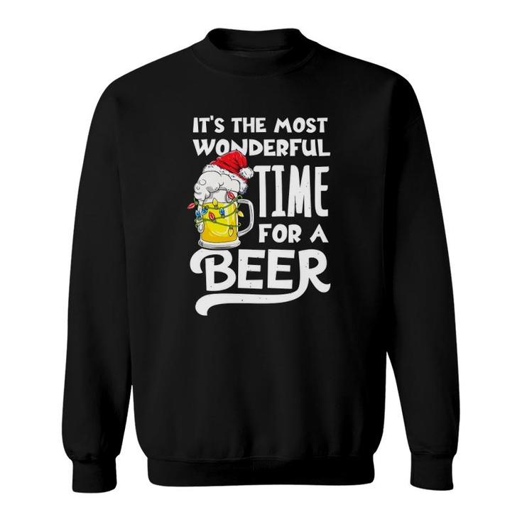 American Santa Claus It's The Most Wonderful Time For A Beer Sweatshirt