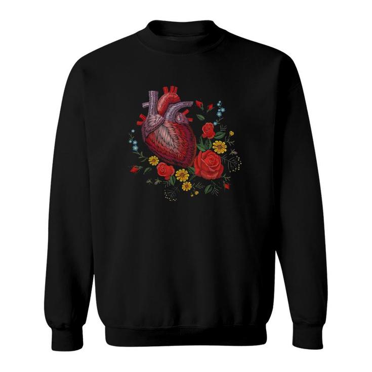 Anatomical Heart And Flowers Show Your Love Women Men Version Sweatshirt