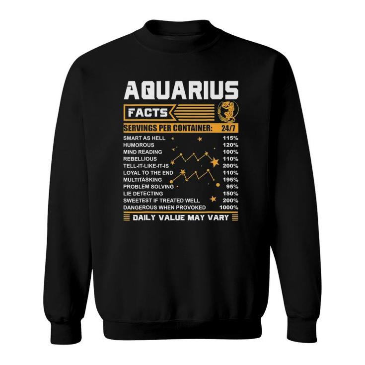 Aquarius Facts Zodiac Funny Aquarius Birthday Sweatshirt