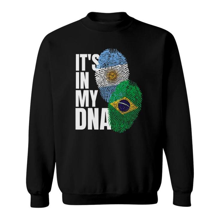 Argentinian And Brazilian Mix Dna Flag Heritage Sweatshirt