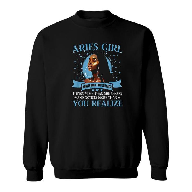 Aries Girl Black Queen Sweatshirt