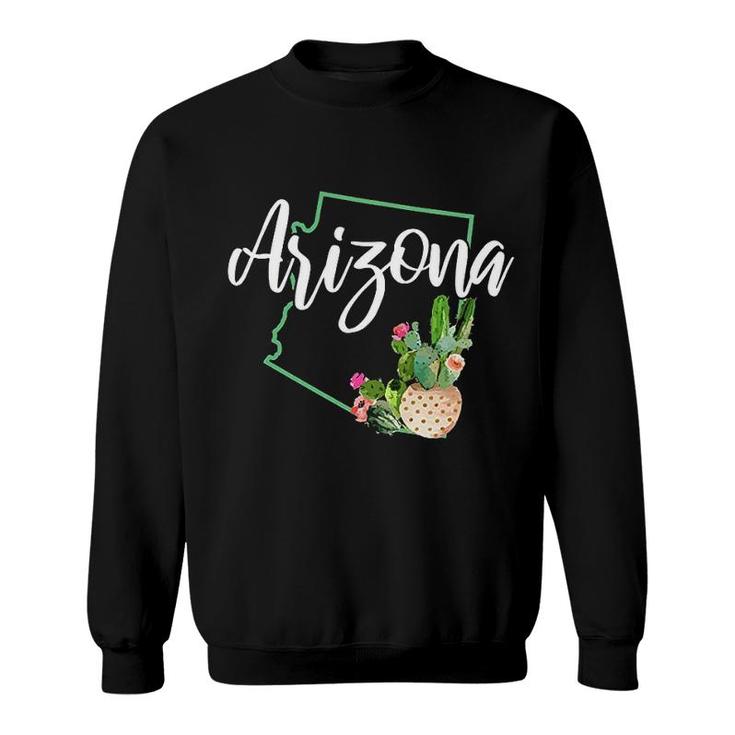 Arizona Pride State Map Cactus Vintage Arizona  Sweatshirt