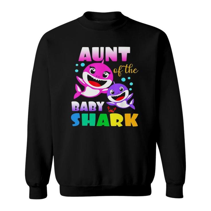Aunt Of The Baby Birthday Shark Aunt Shark Christmas Sweatshirt