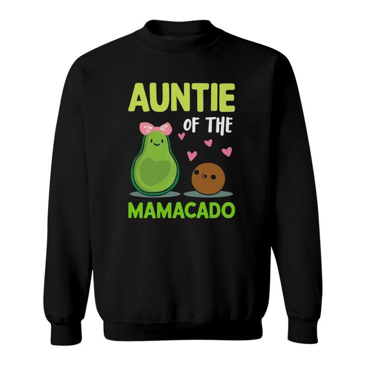 Auntie Of The Mamacado Avocado Family Matching Mother's Day Pink Bow Heart Sweatshirt