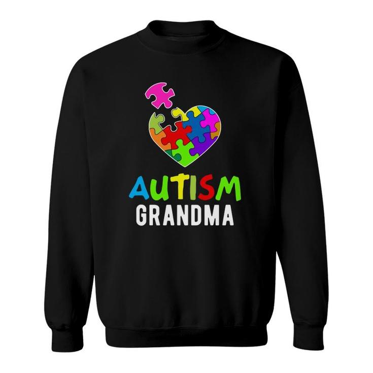 Autism Awareness Grandma Puzzle Heart  Sweatshirt