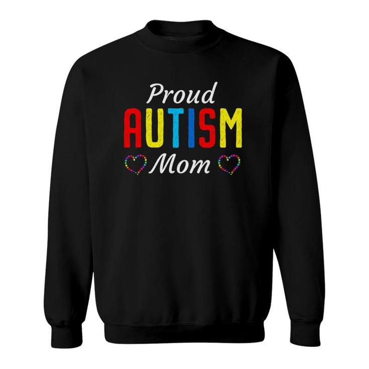 Autism Awareness Proud Autistic Mom Cute Puzzle Piece Mother Sweatshirt
