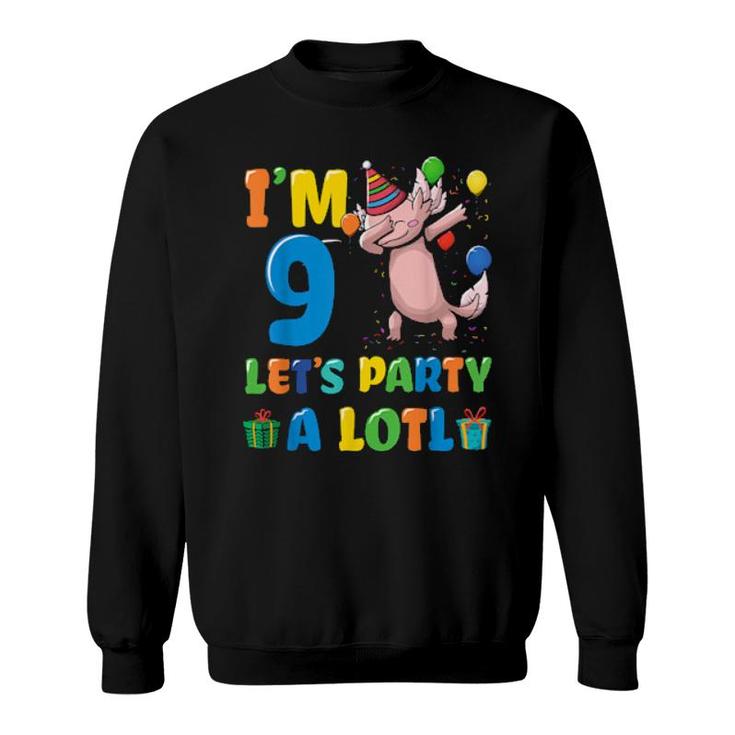 Axolotl Birthday As 9Th Birthday 9 Years Old Sweatshirt