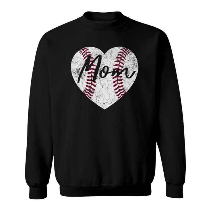 Baseball Heart Vintage Mom Mother's Day Gifts Cute Sweatshirt