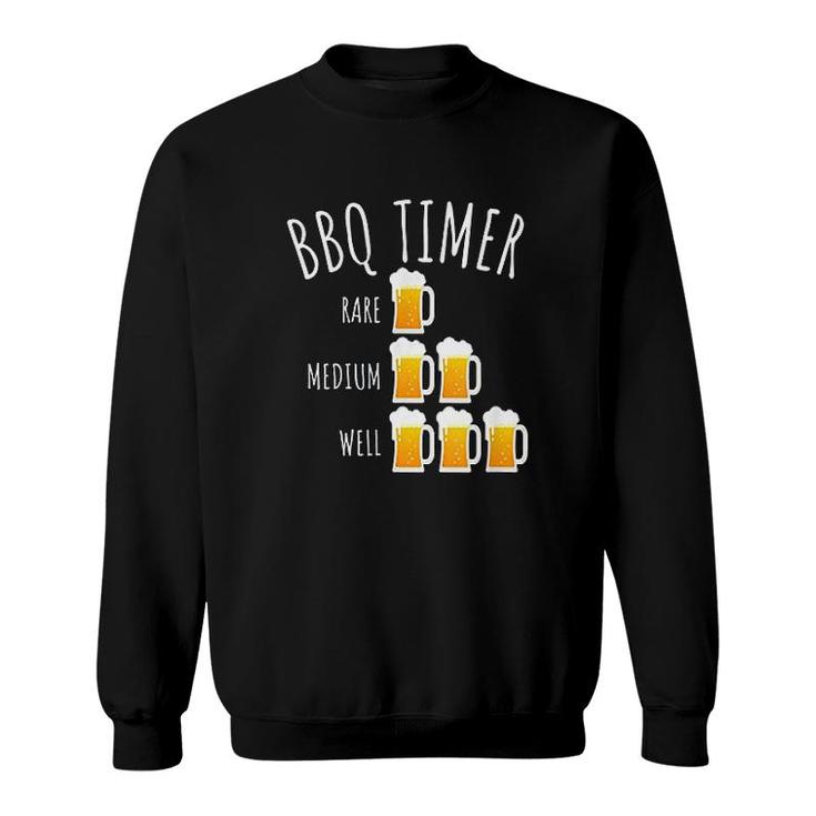 Bbq Timer Beer Drinking Funny Grilling Sweatshirt