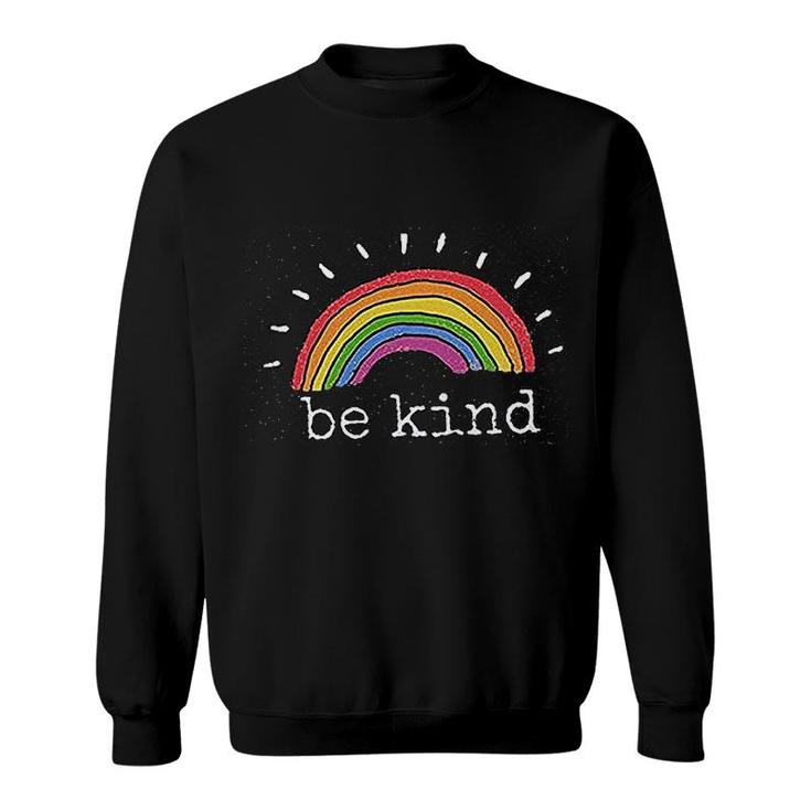Be Kind Rainbow Graphic Inspirational Sweatshirt
