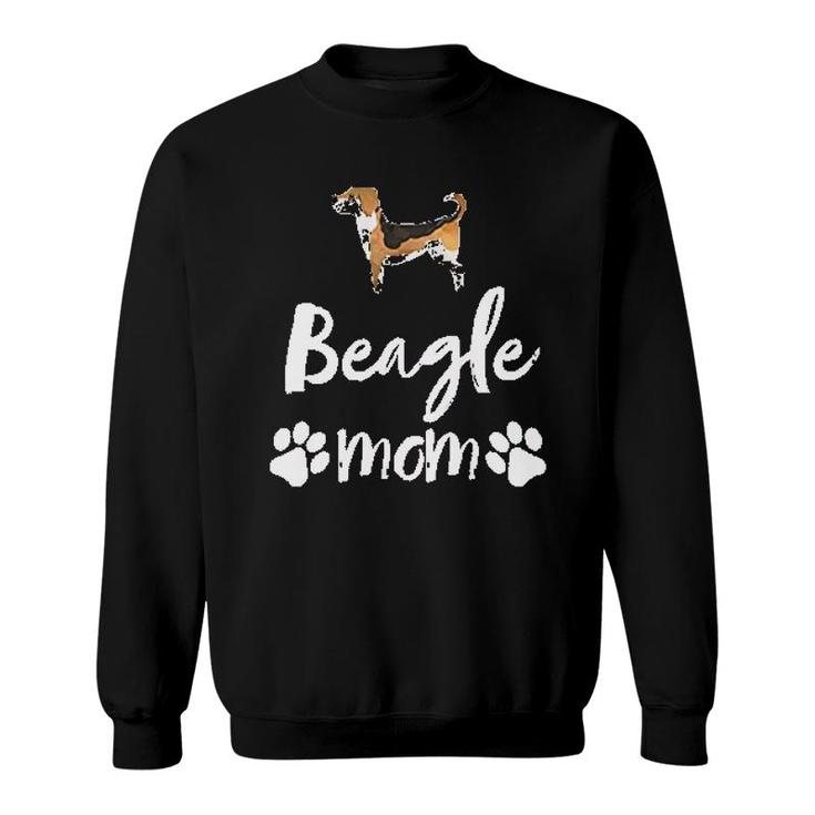 Beagle Mom With Paws Prints Sweatshirt