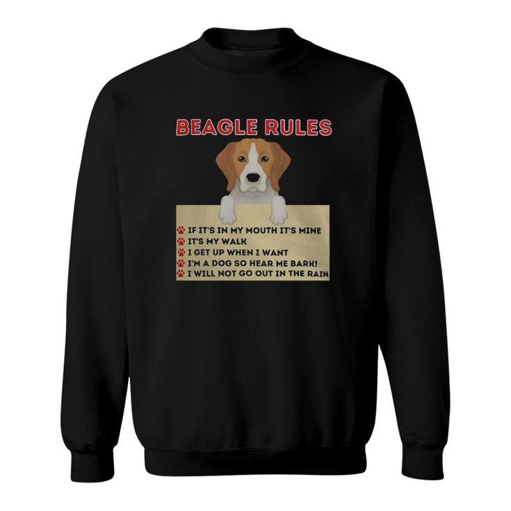 Beagle Rules For Owner Funny Beagle Dog Lover Pet Owner Sweatshirt