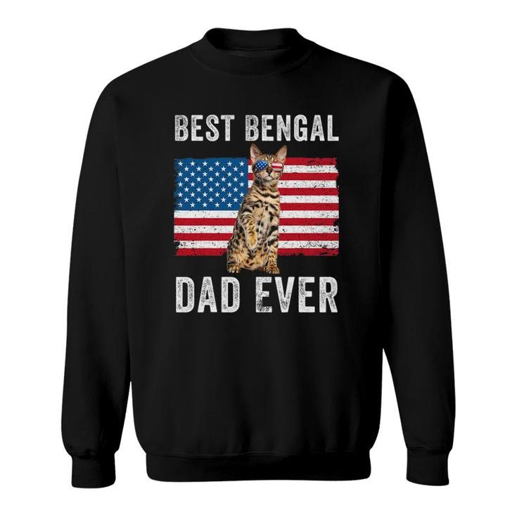 Bengal Dad American Flag Bengal Cat Lover Owner Kitty Kitten Sweatshirt