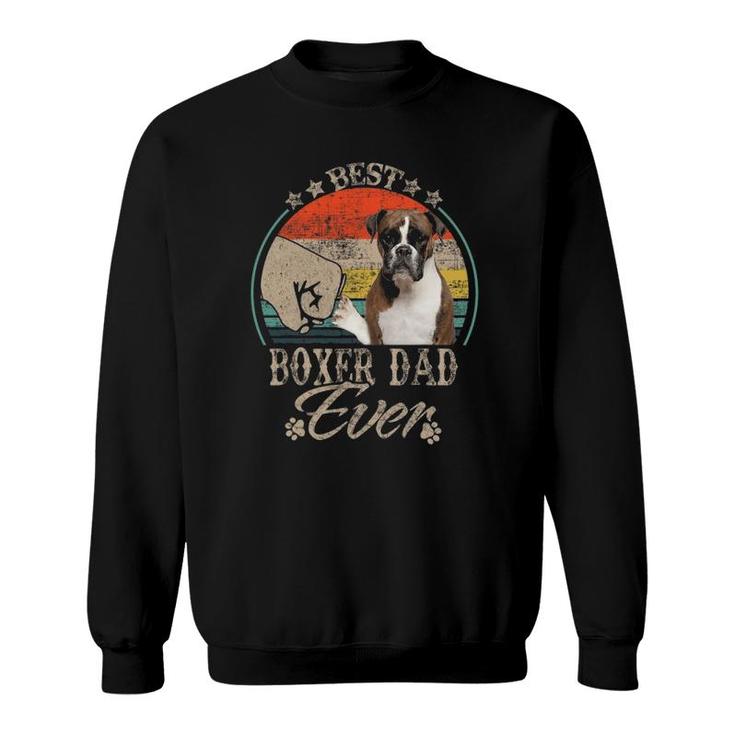 Best Boxer Dad Ever - Vintage Fist Bump Dog Lovers Gift Sweatshirt
