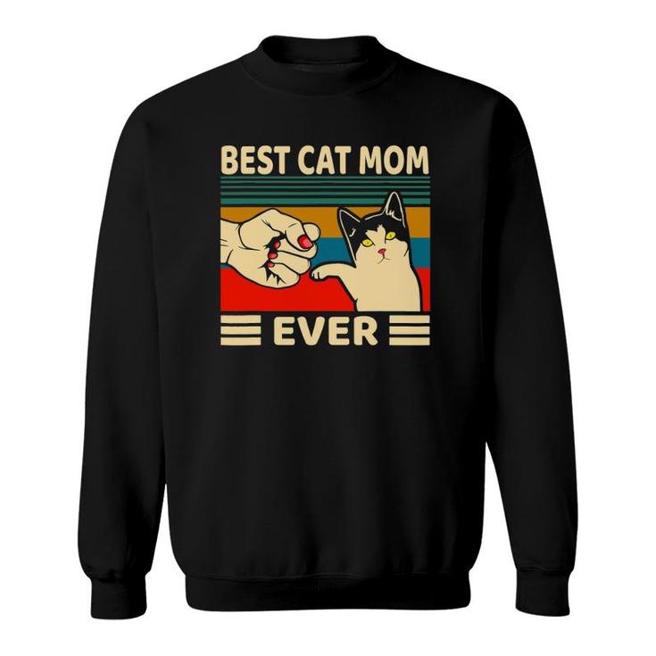 Best Cat Mom Ever Women Vintage Bump Fit Mothers Day Sweatshirt