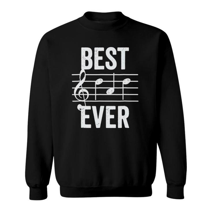 Best Dad Ever Music Note  Bold Condensed Dark Sweatshirt