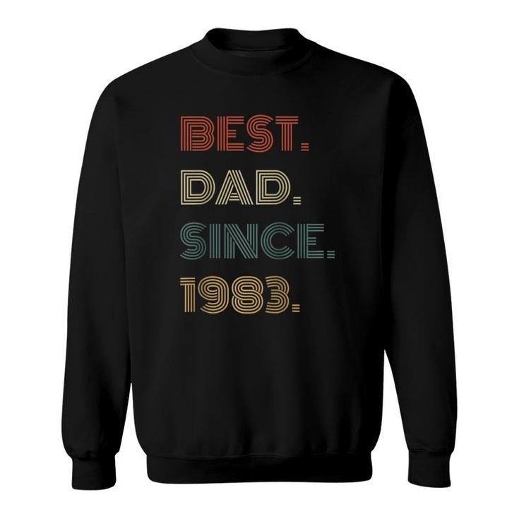 Best Dad Since 1983 Clothes Gift For Him Men Retro Vintage Raglan Baseball Tee Sweatshirt