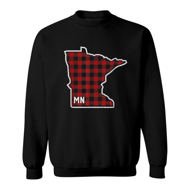 Best Minnesota Buffalo Plaid Mn State Outline Sweatshirt