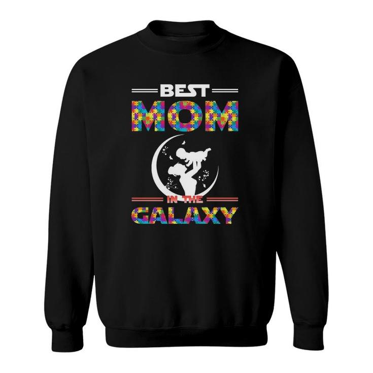 Best Mom In The Galaxy Mother And Son Color Puzzle Version Sweatshirt