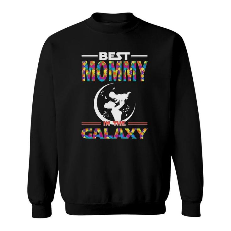 Best Mommy In The Galaxy Mother And Son Color Puzzle Version Sweatshirt