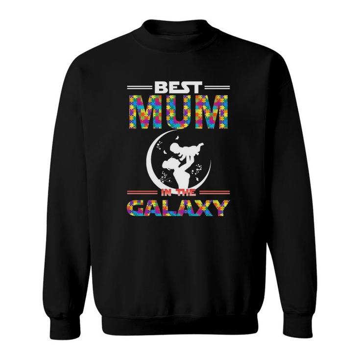 Best Mum In The Galaxy Mother And Son Color Puzzle Version Sweatshirt