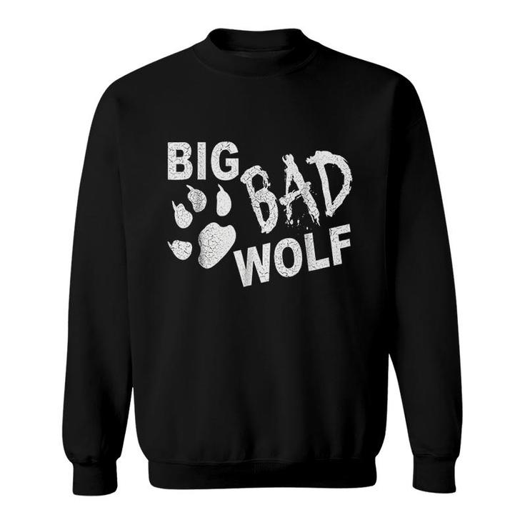 Big Bad Wolf Paw Distressed White Funny Novelty Sweatshirt