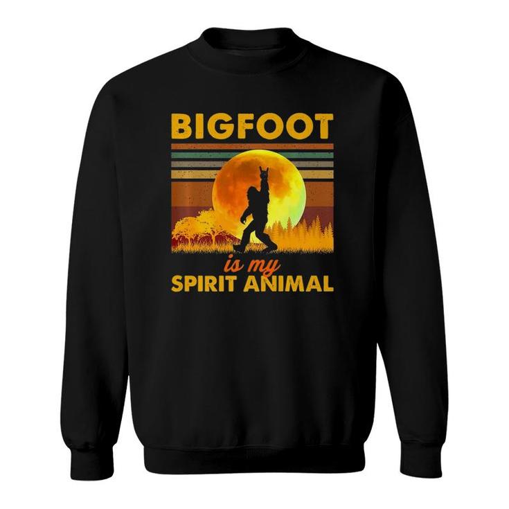 Bigfoot Is My Spirit Animal Bigfoot Walking In The Moon  Sweatshirt