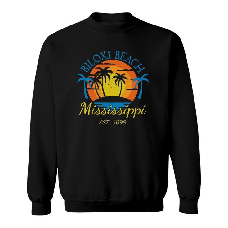 Biloxi Beach Mississippi Sunset Southern Small Town Getaway  Sweatshirt