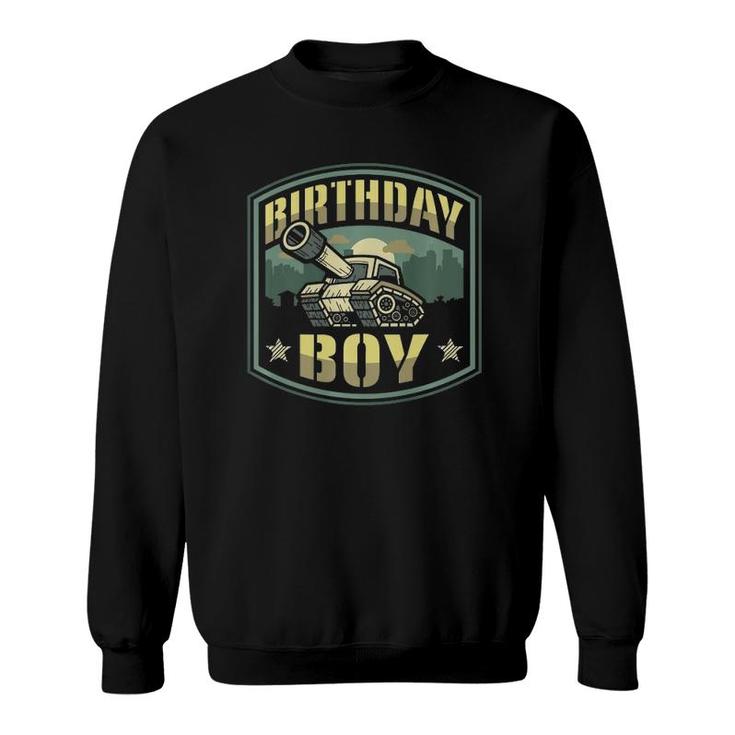 Birthday Boy Army Tank Party  Sweatshirt